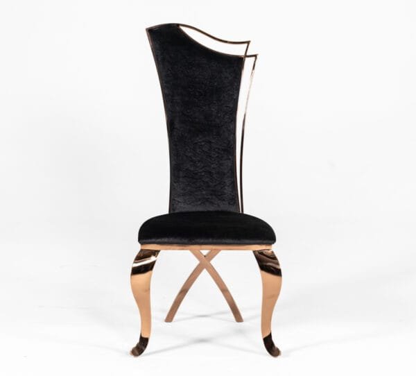 Modrest Bonnie Transitional Black Velvet & Rosegold Dining Chair (Set of 2) - Image 5