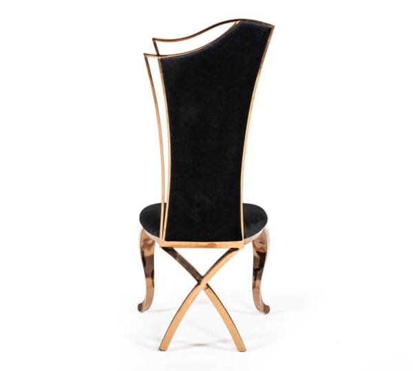 Modrest Bonnie Transitional Black Velvet & Rosegold Dining Chair (Set of 2) - Image 2