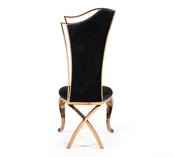 Modrest Bonnie Transitional Black Velvet & Rosegold Dining Chair (Set of 2) - Image 2