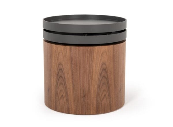 Modrest Bascom Modern Walnut End Table W/ Swivel Top - Image 3
