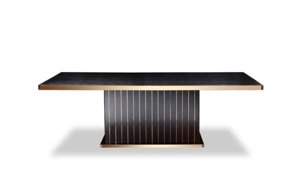 A&X Talin Modern Black Crocodile & Rosegold Dining Table - Image 2