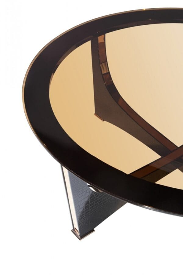 A&X Talin Modern Black Crocodile & Rosegold Coffee Table - Image 2