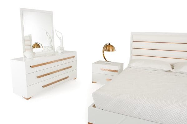 Nova Domus Juliet Italian Modern White & Rosegold Mirror - Image 2