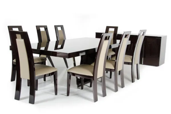 Modrest Christa Modern Ebony High Gloss Dining Table - Image 3