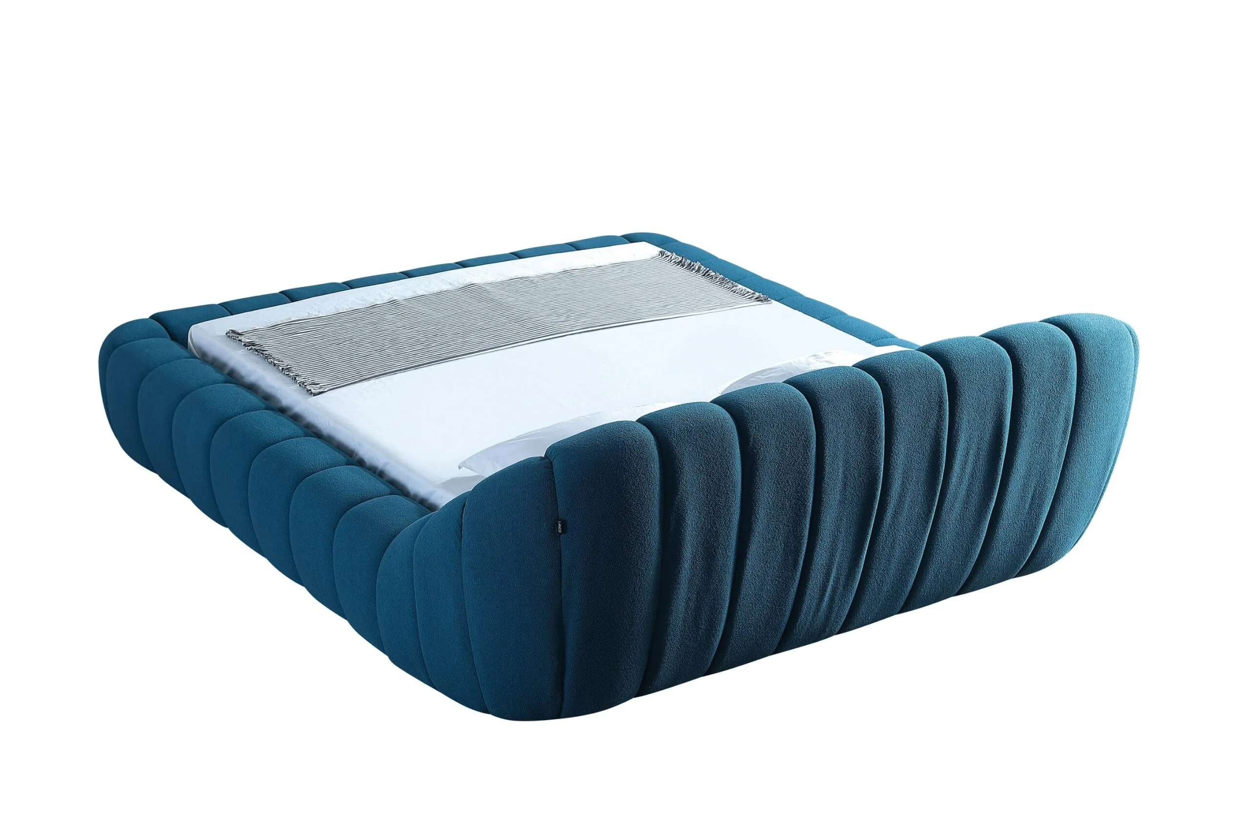 Divani Casa Yolonda - Modern Dark Teal Fabric Bed - Image 4