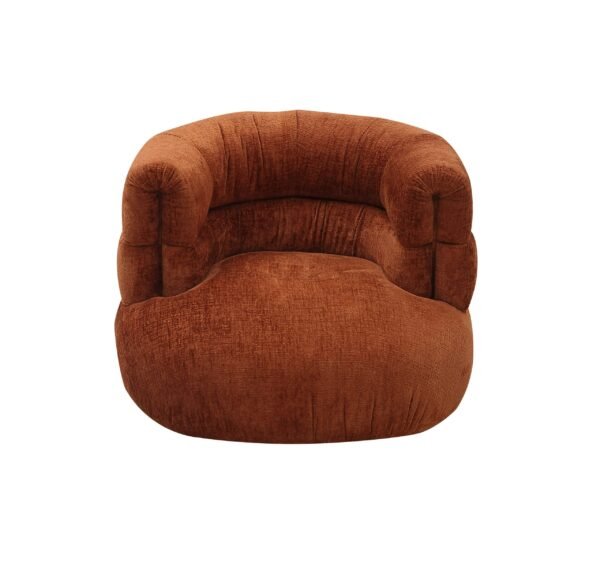 Divani Casa Shay - Modern Burnt Orange Fabric Accent Chair + Ottoman - Image 2