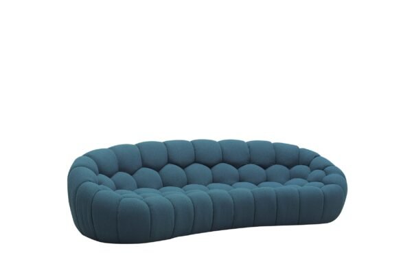 Divani Casa Yolonda - Modern Curved Dark Teal Fabric Sofa Set - Image 5