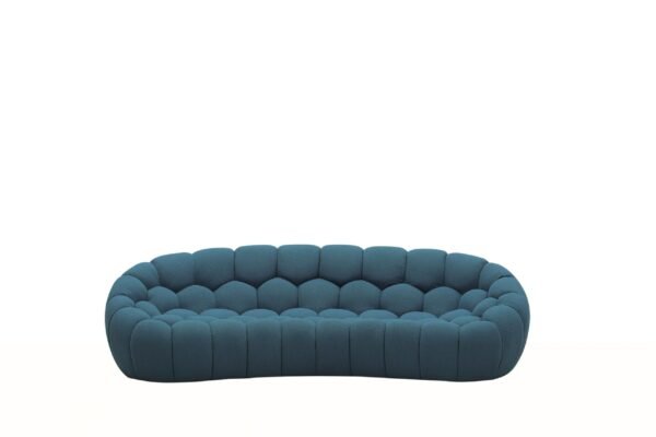 Divani Casa Yolonda - Modern Curved Dark Teal Fabric Sofa Set - Image 4