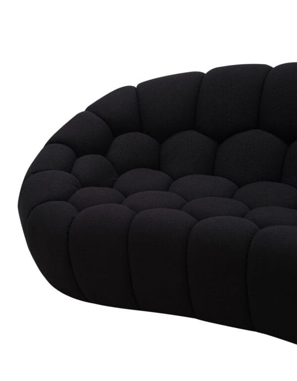 Divani Casa Yolonda - Modern Curved Black Fabric Sofa - Image 4