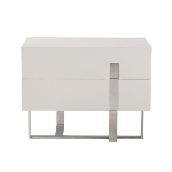 Voco Modern White Bedroom Nightstand - Image 2