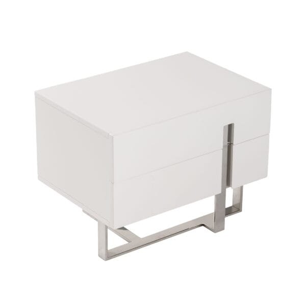 Voco Modern White Bedroom Nightstand - Image 4