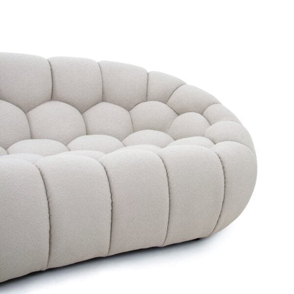 Divani Casa Yolonda - Modern Curved Beige Fabric Loveseat - Image 2