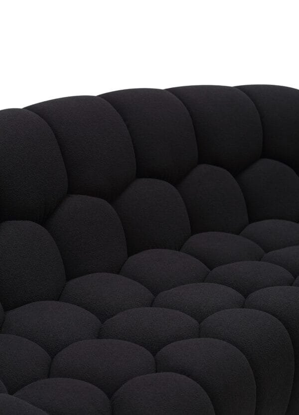 Divani Casa Yolonda - Modern Curved Black Fabric Sofa - Image 5