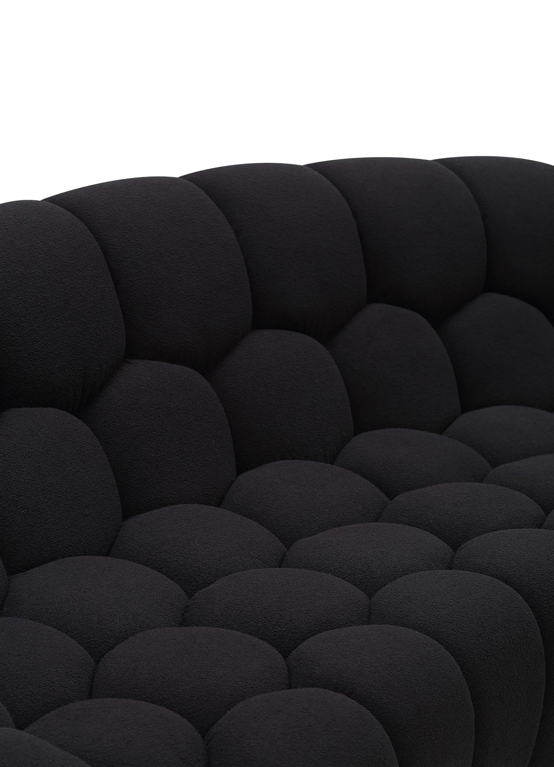 Divani Casa Yolonda - Modern Curved Black Fabric Loveseat - Image 4