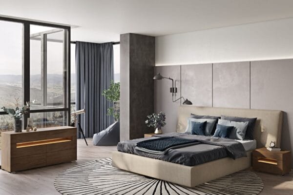 Modrest Brittany - Modern Beige Fabric Bed - Image 5