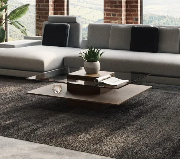 Modrest Clarion Mid-Century Walnut and Glass Coffee Table - Image 5