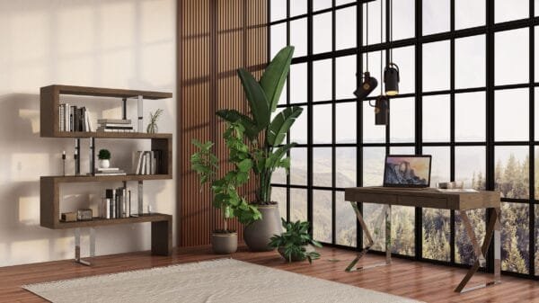 Ferris Modern Walnut Office Desk - Image 4