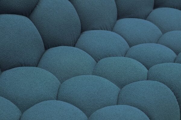 Divani Casa Yolonda - Modern Curved Dark Teal Fabric Sofa - Image 5