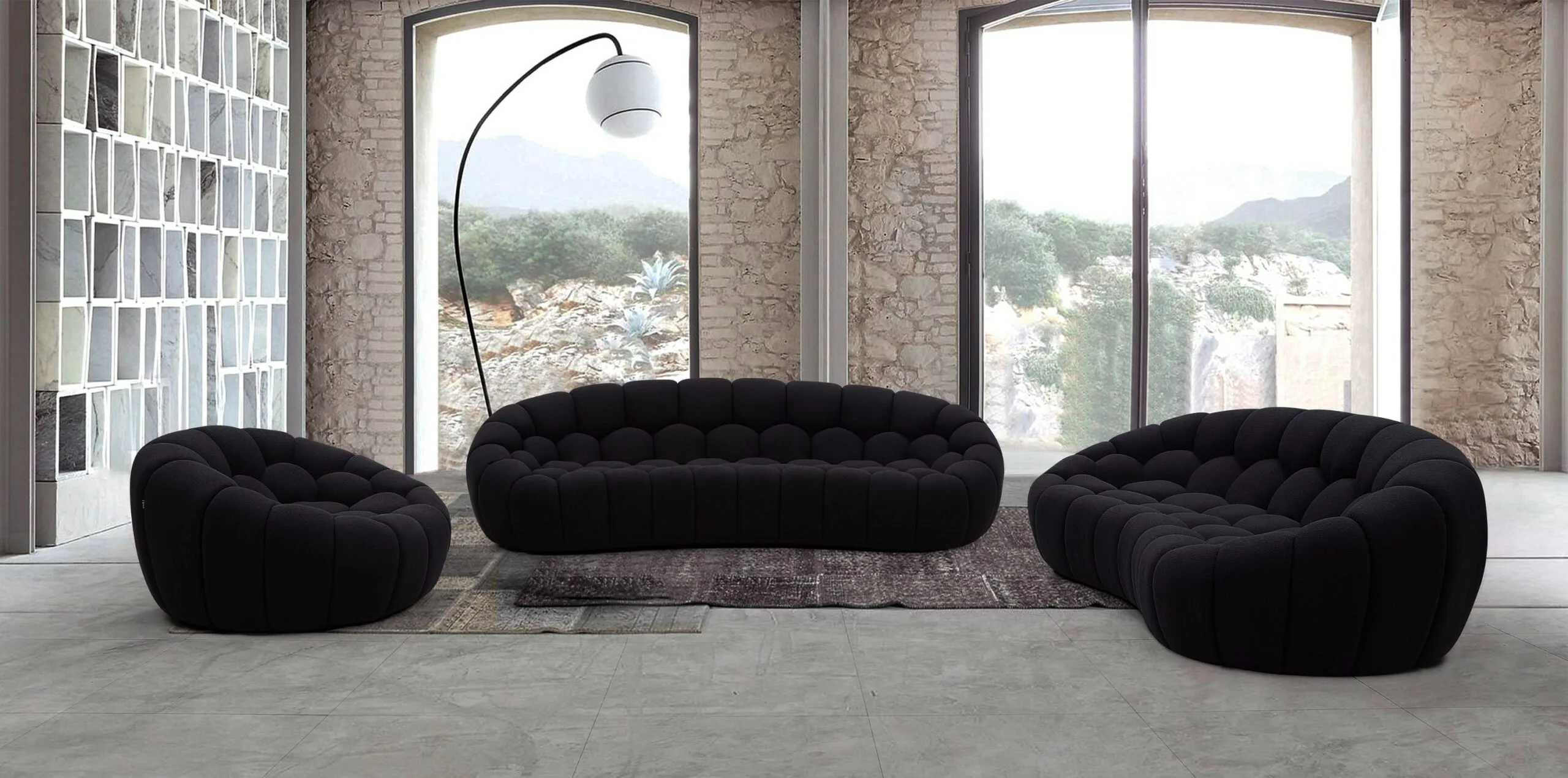 19 81085 2126c yolonda sofa set black teddy c 36 1 2 scaled - Luxury Sofa Set