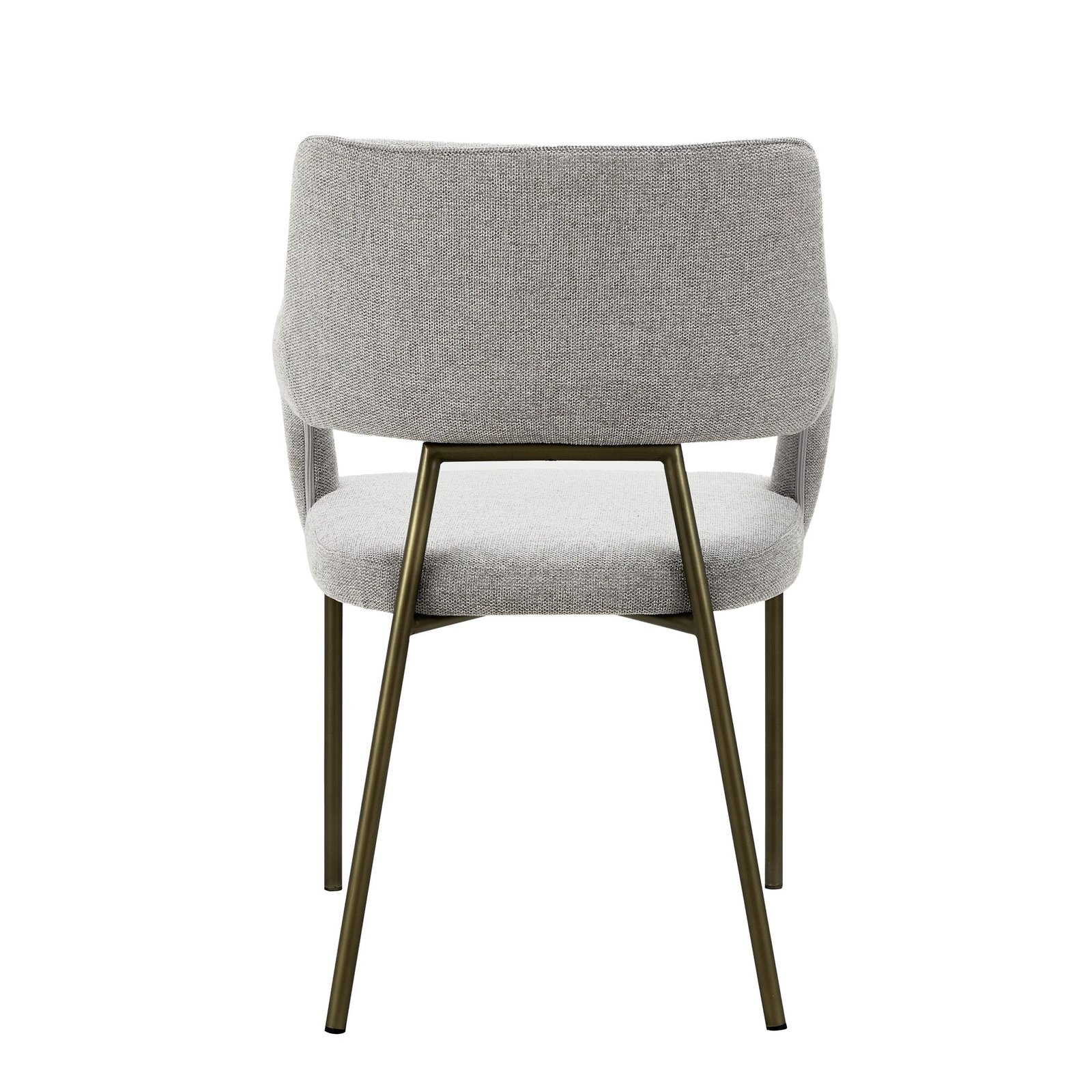 Modrest Childers - Modern Grey Fabric + Antique Brass Dining Chair - Image 3