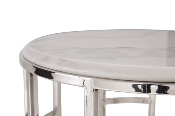 Modrest Silvan Modern Marble & Stainless Steel Coffee Table