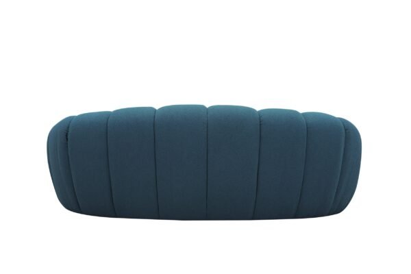 Divani Casa Yolonda - Modern Curved Dark Teal Fabric Loveseat - Image 4