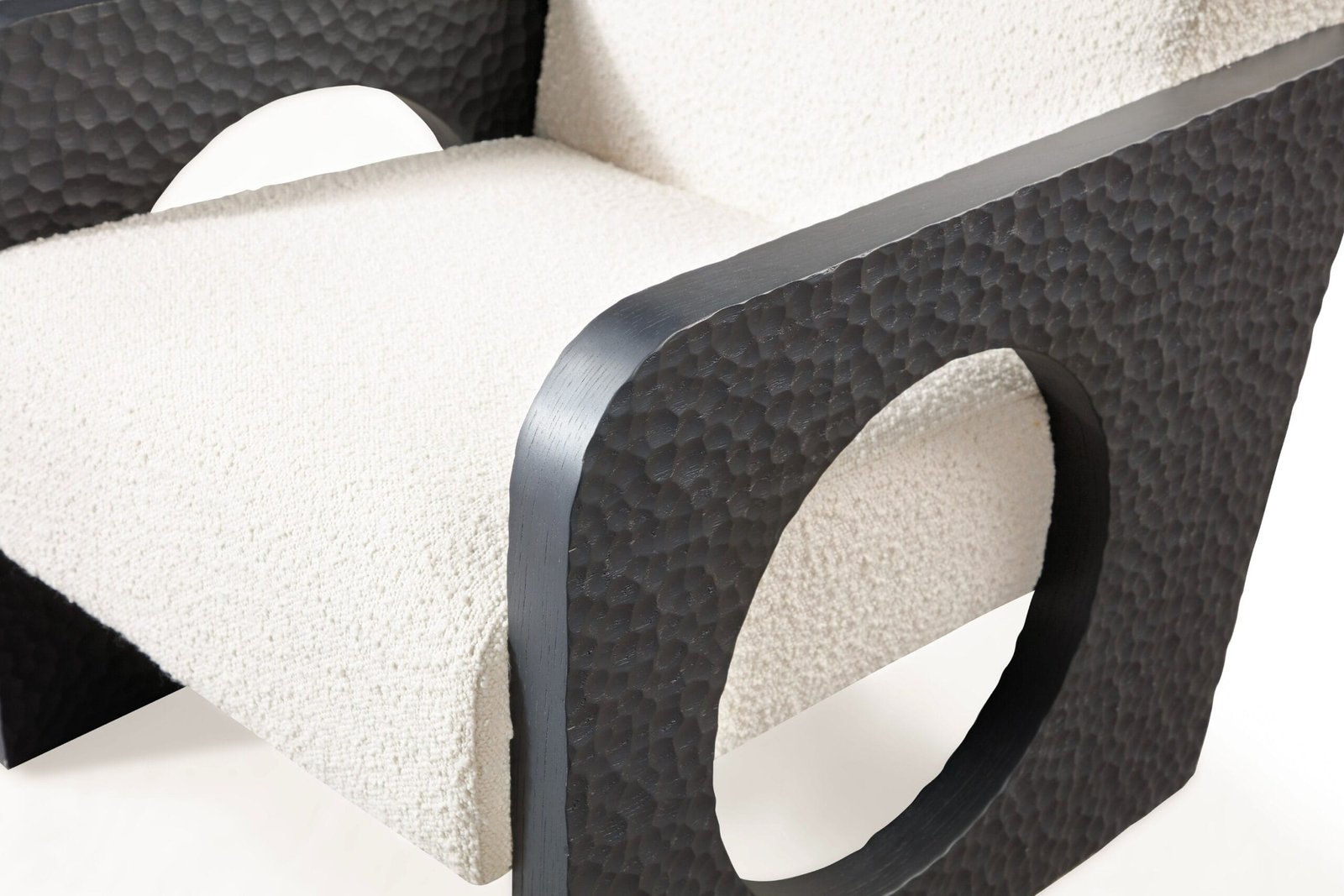 Modrest Midland - Modern Off White Fabric + Black Oak Accent Chair - Image 4