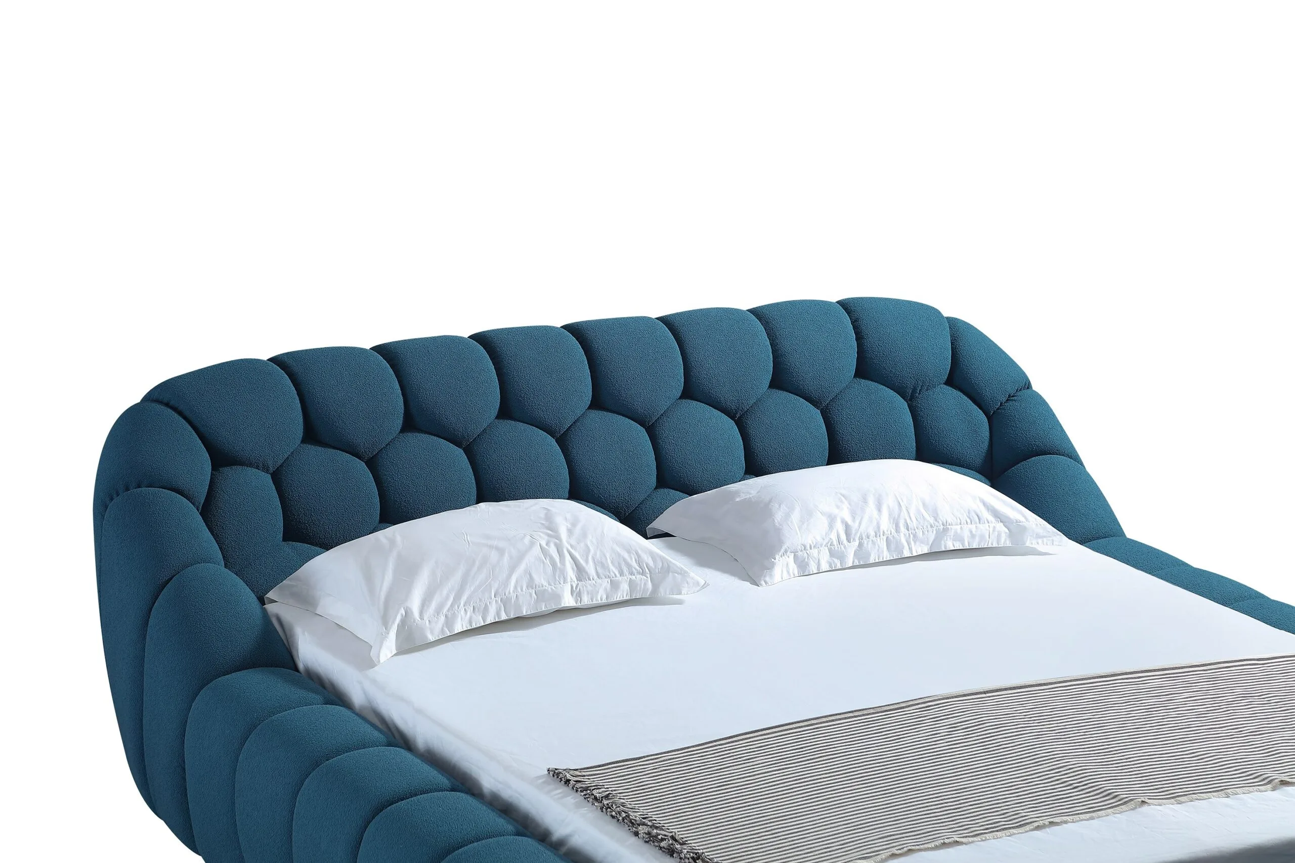Divani Casa Yolonda - Modern Dark Teal Fabric Bed - Image 5
