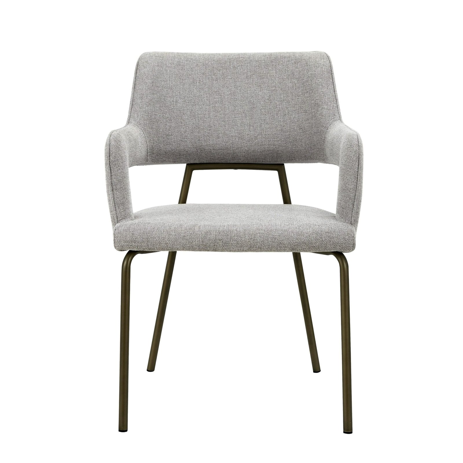 Modrest Childers - Modern Grey Fabric + Antique Brass Dining Chair