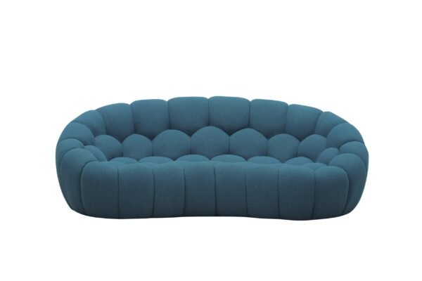 Divani Casa Yolonda - Modern Curved Dark Teal Fabric Loveseat