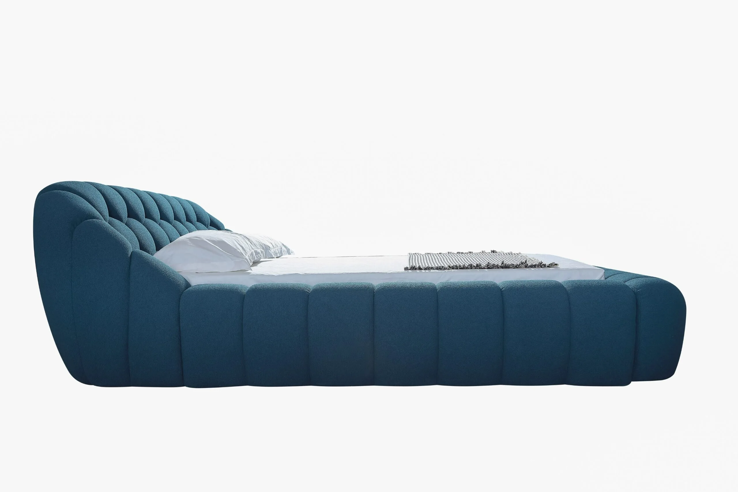 Divani Casa Yolonda - Modern Dark Teal Fabric Bed - Image 3