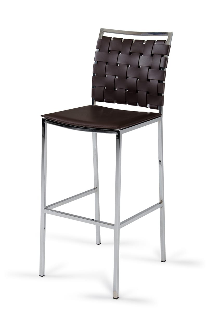 Shasta - Modern Brown Eco-Leather Bar Stool (Set of 2) 5 Shasta - Modern Brown Eco-Leather Bar Stool (Set of 2) - Image 5