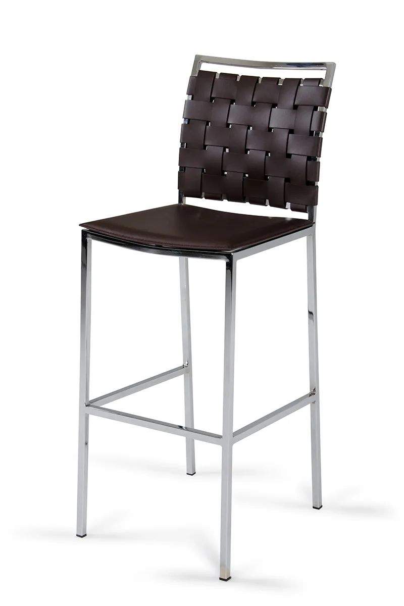 Shasta - Modern Brown Eco-Leather Bar Stool (Set of 2) - Image 5