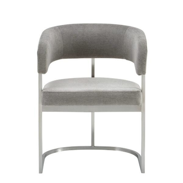 Modrest Sebastian - Modern Grey Fabric + Stainless Steel Dining Chair