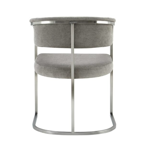 Modrest Sebastian - Modern Grey Fabric + Stainless Steel Dining Chair - Image 2