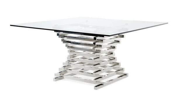Modrest Crawford Contemporary Clear Glass Square Dining Table - Image 5