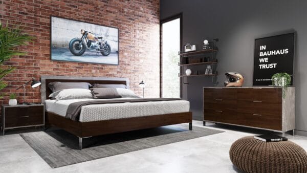 Nova Domus Conner Modern Dark Walnut & Faux Concrete Dresser - Image 3