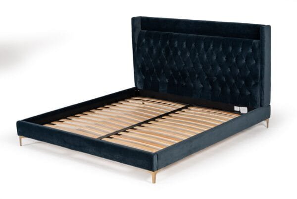 Queen Modrest Wales Modern Blue Fabric Bed - Image 5