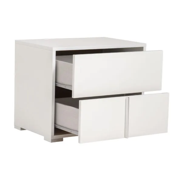 Modrest Nicla Italian Modern White Nightstand - Image 4