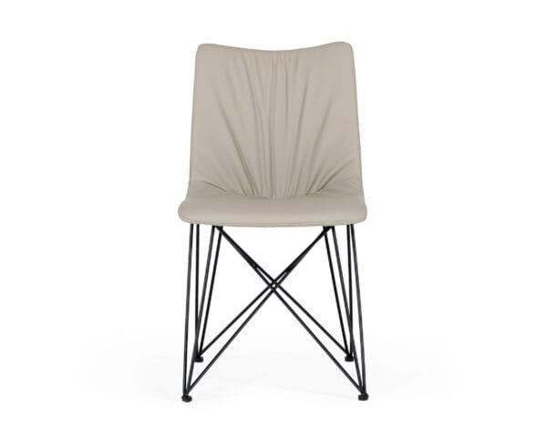 Naomi - Modern Grey Leatherette Dining Chair (Set of 2) - Image 2