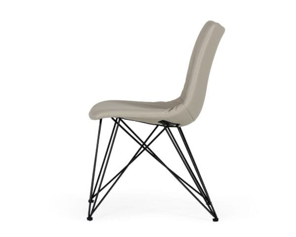 Naomi - Modern Grey Leatherette Dining Chair (Set of 2) - Image 3