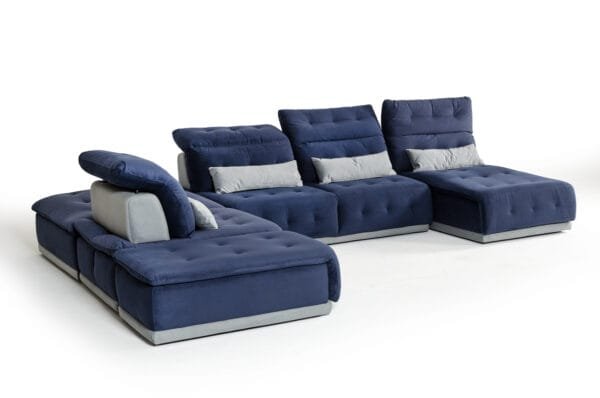 David Ferrari Daiquiri Italian Modern Blue & Grey Modular Sectional Sofa - Image 4