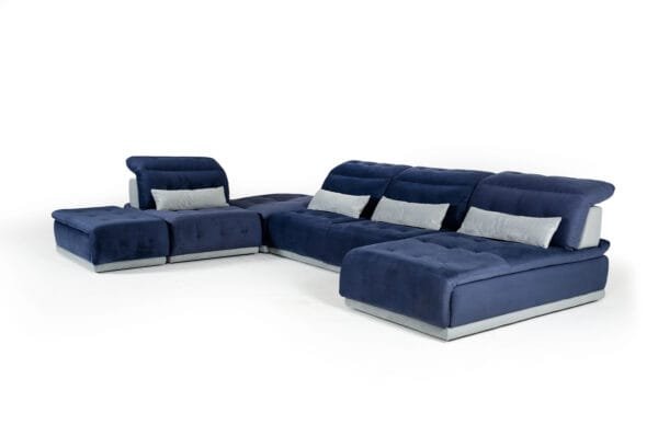 David Ferrari Daiquiri Italian Modern Blue & Grey Modular Sectional Sofa - Image 3
