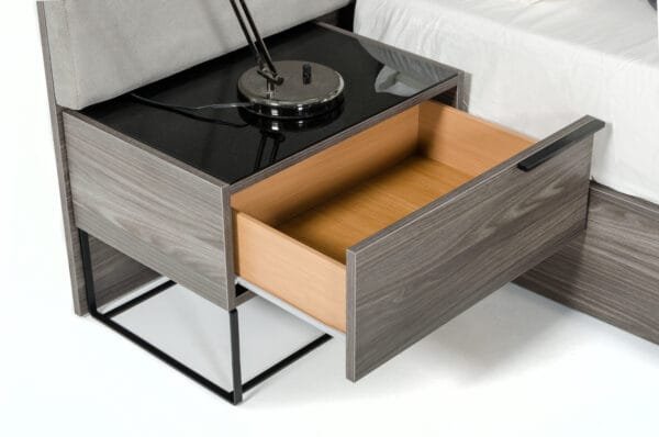 Nova Domus Enzo Italian Modern Grey Oak & Fabric Bedroom Set - Image 3