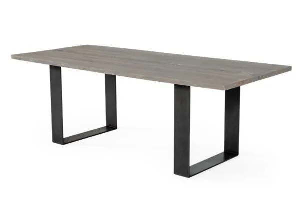 Modrest Murphy - Modern Grey Aged Oak & Black Metal Dining Table