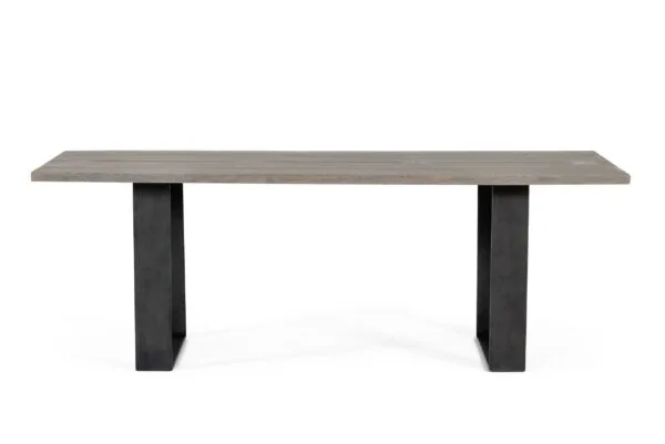 Modrest Murphy - Modern Grey Aged Oak & Black Metal Dining Table - Image 2