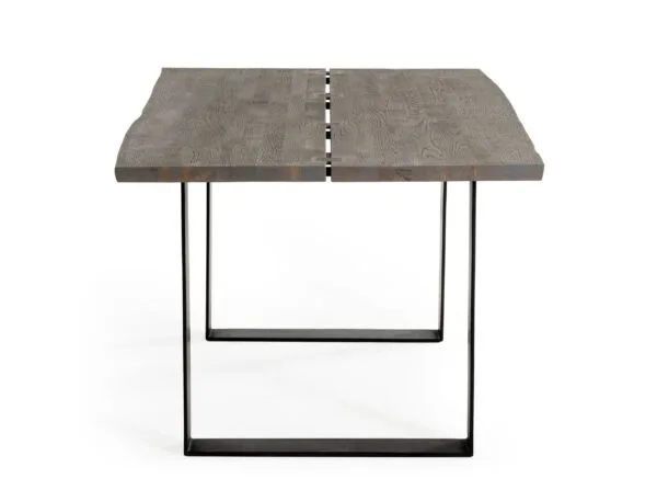 Modrest Murphy - Modern Grey Aged Oak & Black Metal Dining Table - Image 3