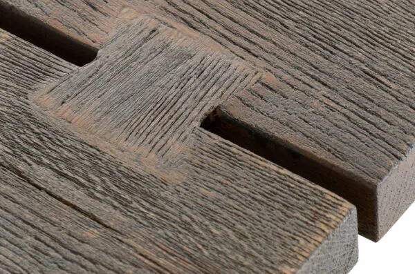 Modrest Murphy - Modern Grey Aged Oak & Black Metal Dining Table - Image 4