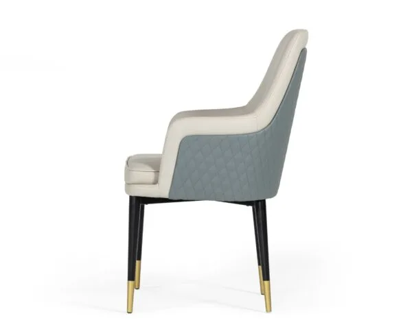 Modrest Duval Modern White & Grey Dining Chair - Image 2