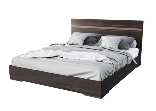 Queen Nova Domus Benzon Italian Modern Dark Rovere Bed - Image 3